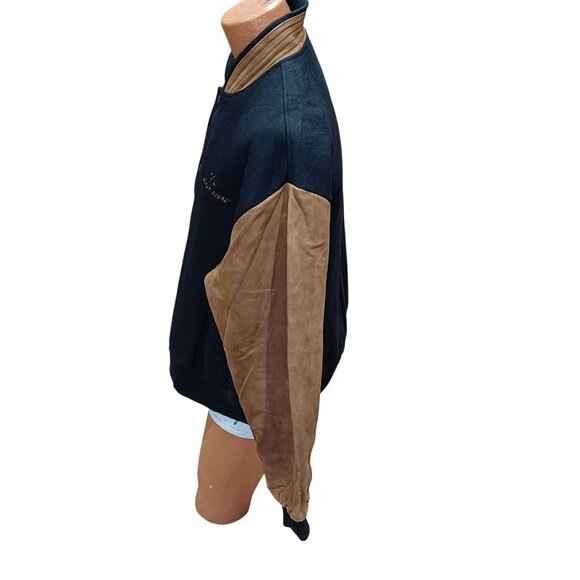 Boeing Concord Coordinates Mens Black Wool & Leather Bomber Jacket XL Canada - Picture 4 of 10